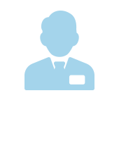 Blue vector image of a sales consultant